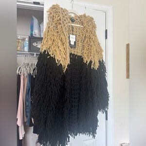 PrettyLittleThing hooded long shaggy cardigan